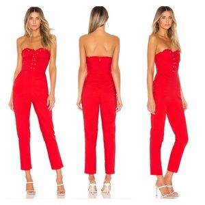 Lovers + Friends | Red Gino Lace-Up Jumpsuit XS